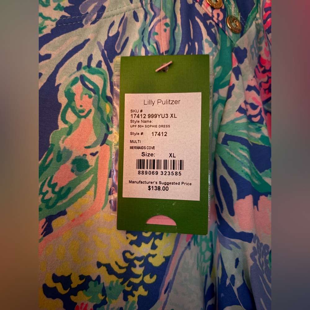 NWT Lilly Pulitzer Sophie Dress - Mermaids Cove - XL - Picture 2 of 3